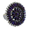 Siver Magenta Turquoise Needlepoint Ring Size 8 AX88754